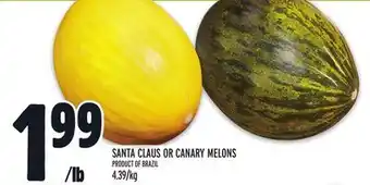 Metro Santa claus or canary melons offer