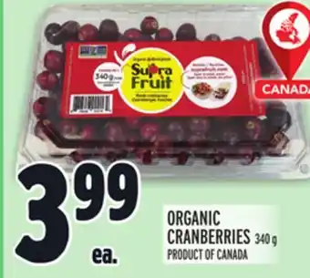 Metro Organic cranberries offer