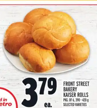 Metro Front street bakery kaiser rolls offer