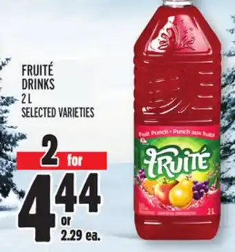 Metro Fruité drinks offer