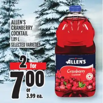 Metro Allen's cranberry cocktail offer