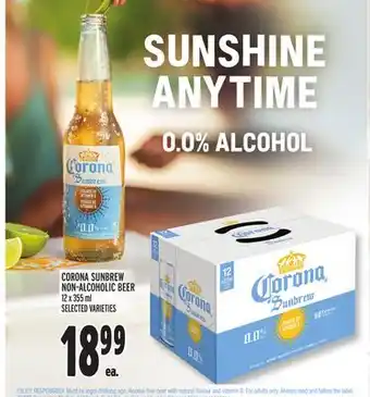 Metro Corona sunbrew non-alcoholic beer offer