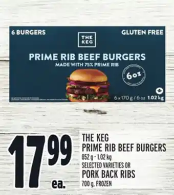 Metro The keg prime rib beef burgers offer