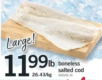 Fortinos Boneless salted cod offer