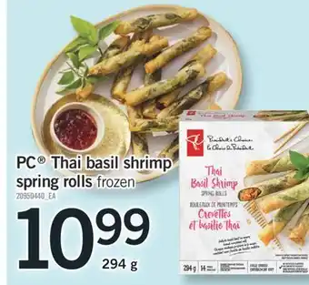 Fortinos Pc thai basil shrimp spring rolls offer