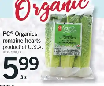 Fortinos Pc organics romaine hearts offer