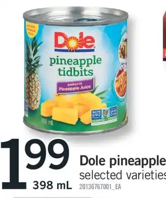 Fortinos Dole pineapple 398 ml offer