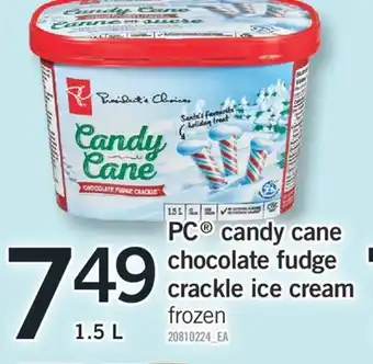 Fortinos Pc candy cane chocolate fudge crackle ice cream 1.5 l offer