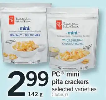Fortinos Pc mini pita crackers 142 g offer