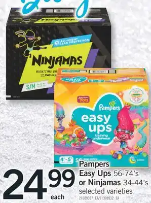 Fortinos Pampers easy ups 56-74' s or ninjamas 34-44' s offer