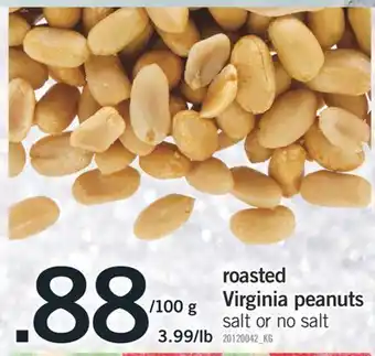 Fortinos Roasted virginia peanuts offer