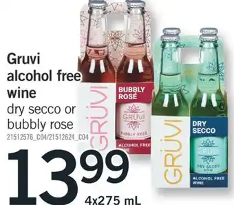 Fortinos Gruvi alcohol free wine offer