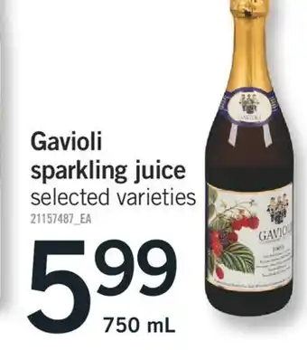 Fortinos Gavioli sparkling juice 750 ml offer