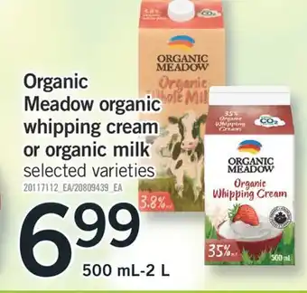 Fortinos Organic whipping cream whipping cream or organic milk offer