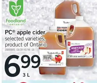 Fortinos Pc apple cider offer