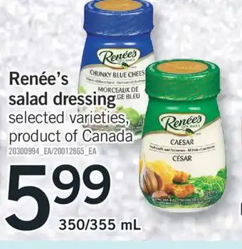 Fortinos Renée's salad dressing 350/355 ml offer