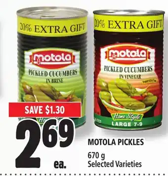 Metro Motola pickles offer