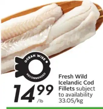 Sobeys Fresh wild icelandic cod fillets offer