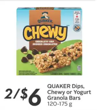 Sobeys Dips, chewy or yogurt granola bars offer