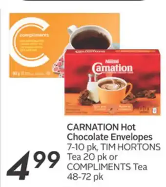 Sobeys Nestle carnation hot chocolate envelopes offer