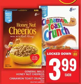 Food Basics General mills honey nut cheerios, cinnamon toast crunch offer