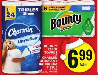 Food Basics Bounty paper towels or charmin ultrasoft bathroom tissue offer