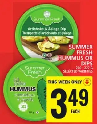 Food Basics Summer fresh hummus or dips offer