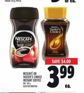 Metro Nescafé or Taster's Choice Instant Coffee offer