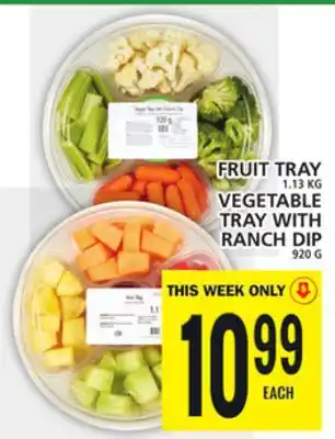 Food Basics Fruit tray or vegetable tray with ranch dip offer