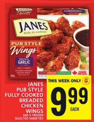 Food Basics Janes pub style fully cooked breaded chicken wings offer