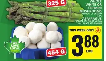 Food Basics Whole white or cremini mushrooms offer