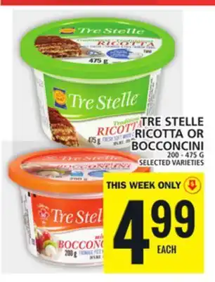 Food Basics Tre stelle ricotta or bocconcini offer