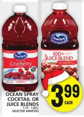 Food Basics Ocean spray cocktail or juice blends offer