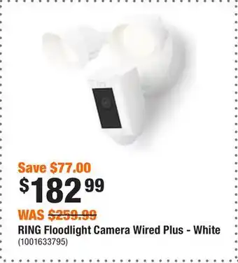 Home Depot Ring floodlight camera wired plus - white offer