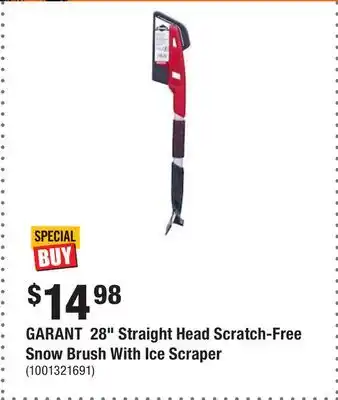 Home Depot Garant 28 straight head scratch-free snow brush with ice scraper offer