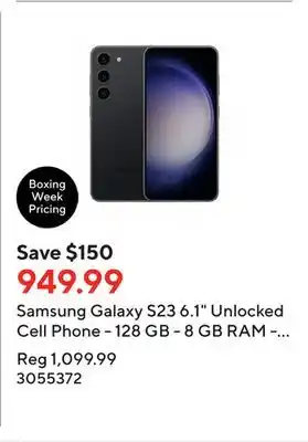 Staples Samsung galaxy s23 6.1 unlocked cell phone - 128 gb - 8 gb ram - phantom black offer