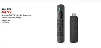 Staples Amazon fire tv stick 4k streaming device - wi-fi 6, dolby vision/atmos (2023) offer