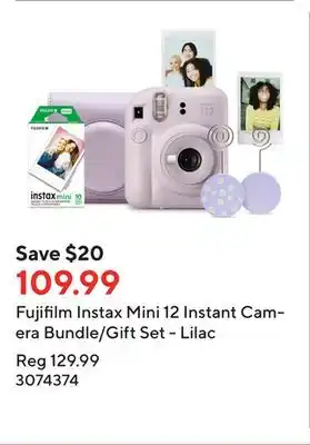 Staples Fujifilm instax mini 12 instant camera bundle/gift set - lilac offer