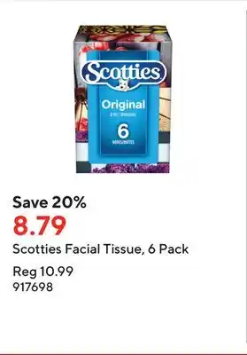 Staples Scotties facial tissue, 6 pack offer