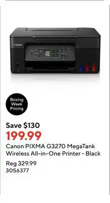 Staples Canon pixma g3270 megatank wireless all-in-one printer - black offer