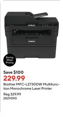 Staples Brother mfc-l2730dw multifunction monochrome laser printer offer