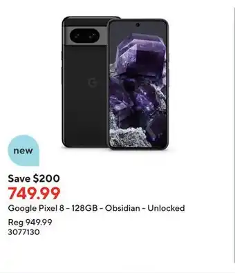 Staples Google pixel 8 - 128gb - obsidian - unlocked offer