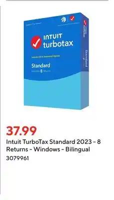 Staples Intuit turbotax standard 2023 - 8 returns - windows - bilingual offer