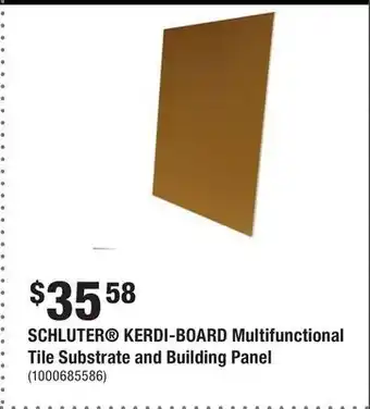 Home Depot Schluter kerdi-board multifunctional tile substrate and building panel offer