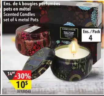 Sushi Shop Scented candles set of 4 metal pots offer