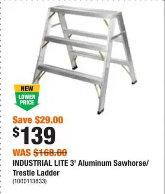 Home Depot Industrial lite 3' aluminum sawhorse/trestle ladder offer