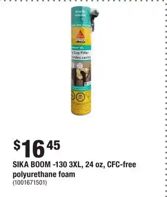 Home Depot Sika boom -130 3xl, 24 oz, cfc-free polyurethane foam offer