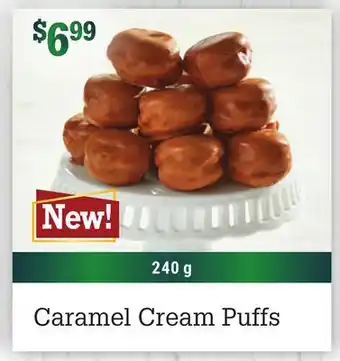 M & M Food Market Caramel cream puffs offer