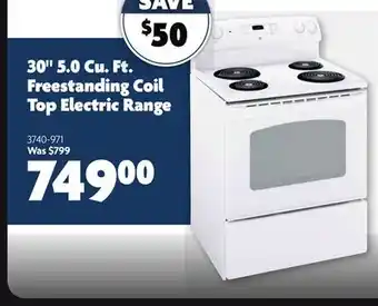 Home Hardware 30 5.0 cu. ft. freestanding coil top electric range offer