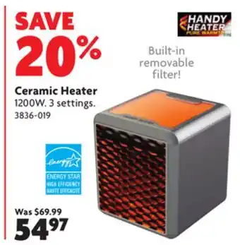 Home Hardware Ceramic heater offer